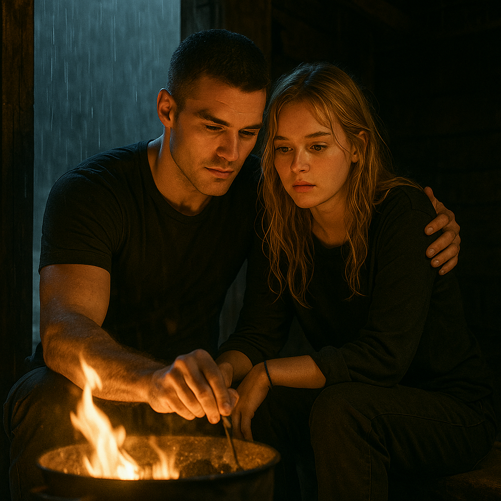Couple au coin du feu dans un moment dangereux (tiré du webnovel "En Terrain Hostile")